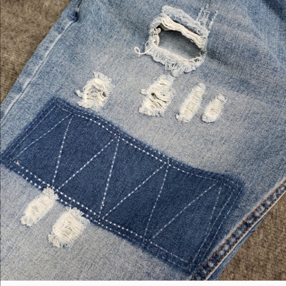 Mango Nancy Slim Distressed Patchwork Ripped Jeans - Picture 5 of 7